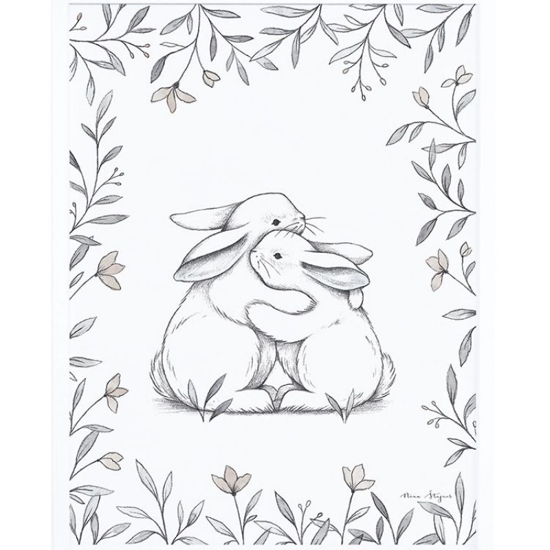 Affiche encadrée lapin d'amour  (30 x 40 cm) Lilipinso