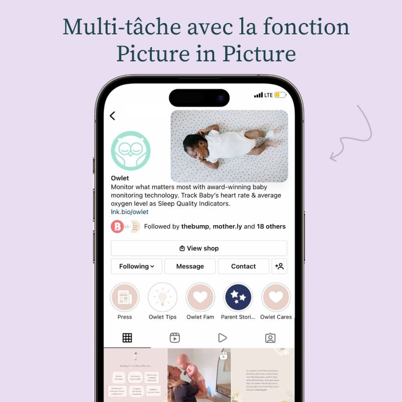 Pack Chaussette connectée Dream Sock + Cam2 bleu sommeil (0-18 mois) Owlet Ambiance 4