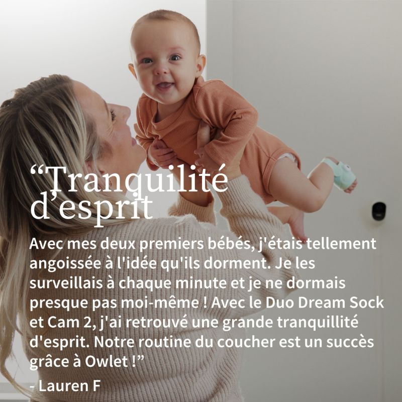 Pack Chaussette connectée Dream Sock + Cam2 bleu sommeil (0-18 mois) Owlet Ambiance 9