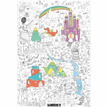 Poster géant à colorier monde féerique (70x100cm)  par Petits canaillous