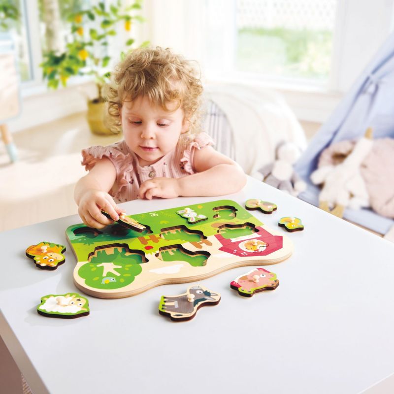 Puzzle à boutons animaux de la ferme Hape Ambiance 2