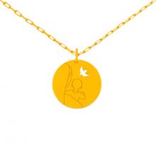 Mini bijou Vierge ajourée sur chaîne (or jaune 18 carats)  par Maison La Couronne