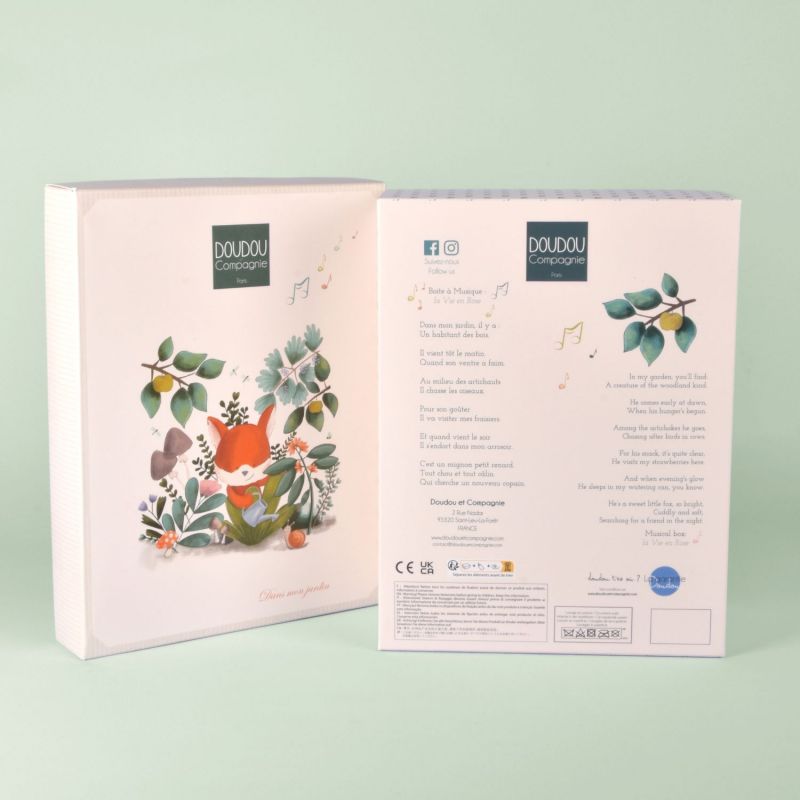 Doudou plat Romarin Le Renard (27 cm) Doudou et Compagnie Packaging 8