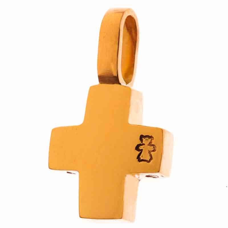 Pendentif Croix avec bélière 11 mm (or jaune 750°) Loupidou