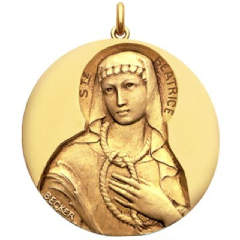 Médaille Sainte Béatrice (or jaune 750°) Becker