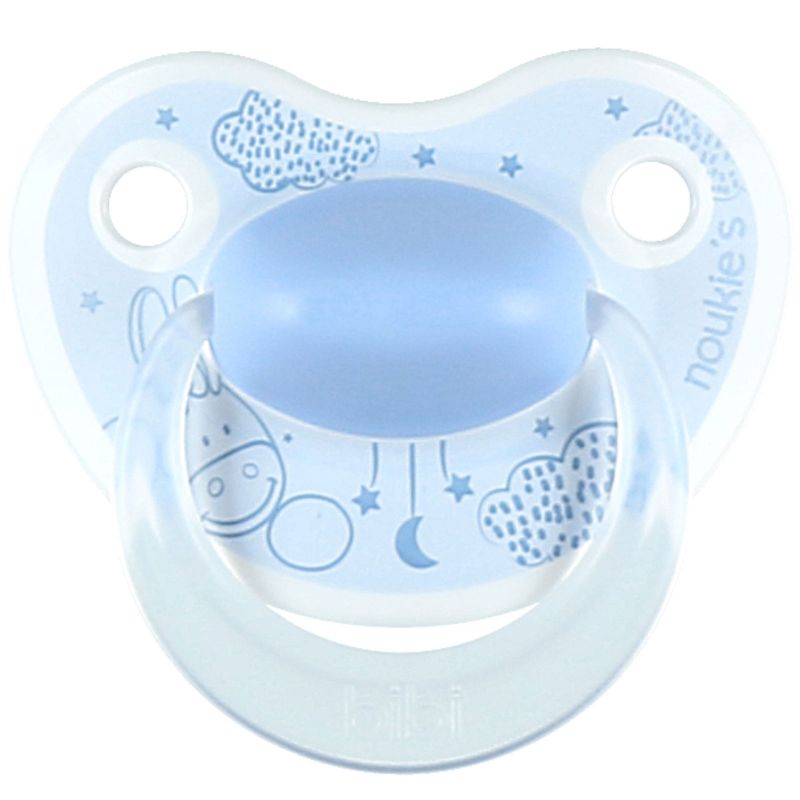 Sucette physiologique en silicone Paco bleu (0-6 mois) Noukie's