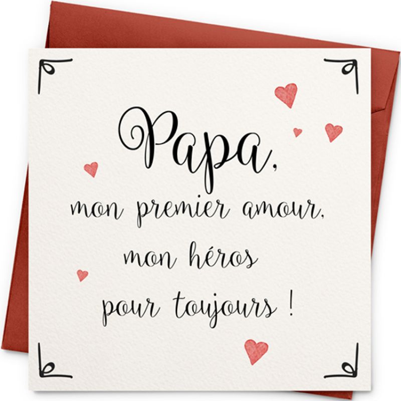 Carte Papa mon premier amour (13 x 13 cm) La Poupette à paillettes