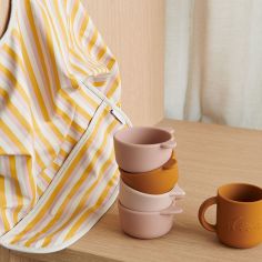 Coffret repas en silicone Vivi Dino bleu, vert et moutarde (4 pièces)