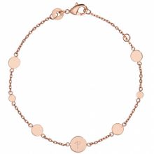 Bracelet Pastille initiale sur chaîne personnalisable (plaqué or rose)  par Merci Maman