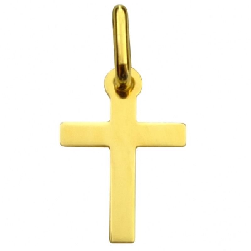 Croix plate 13 x 10 mm (or jaune 375°) Premiers Bijoux