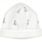 Bonnet de naissance blanc Sophie la girafe (0-1 mois)