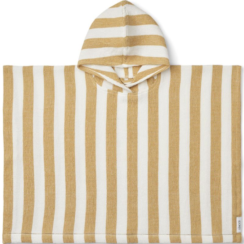 Poncho de bain Paco rayé White yellow mellow (3-4 ans) Liewood