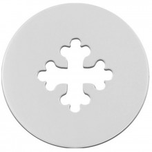 Médaille Signes Croix Occitane 16 mm (or blanc 750°)  par Maison La Couronne