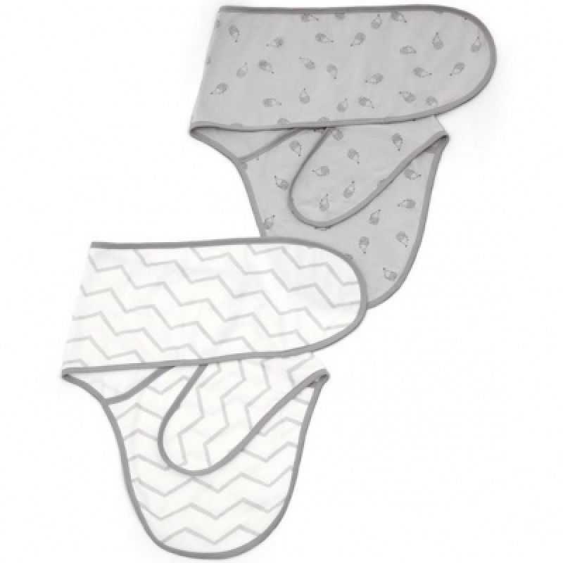 Lot de 2 couvertures d'emmaillotage grises hérisson Mamas and Papas