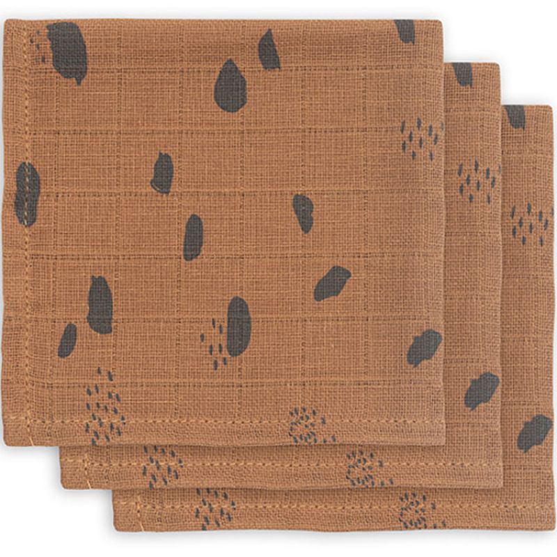 Lot de 3 mini langes hydrophiles Spot caramel (31 x 31 cm) Jollein Produit 1 grande taille