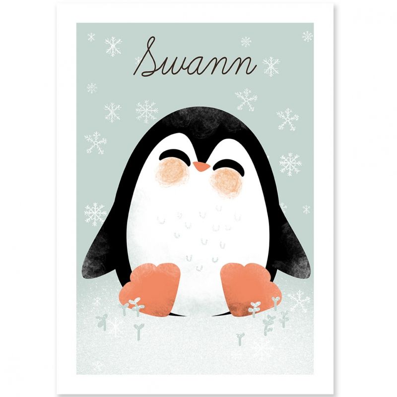 Carte A5 les Animignons le pingouin (personnalisable) Kanzilue