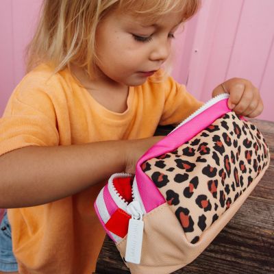 Trousse double compartiment Léopard
