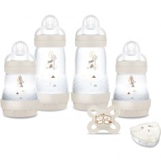 Coffret naissance Sable (4 biberons+1 sucette+1 boîte doseuse) - MAM