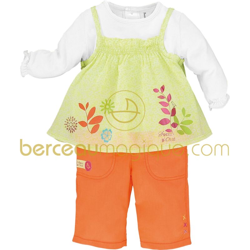 Ensemble tunique effet 2 pièces et pantalon Un monde de couleurs Sucre d'orge