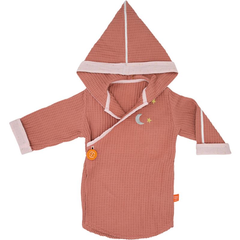 Peignoir kimono en nid d'abeille Marsala personnalisable (2-4 ans) L'oiseau bateau