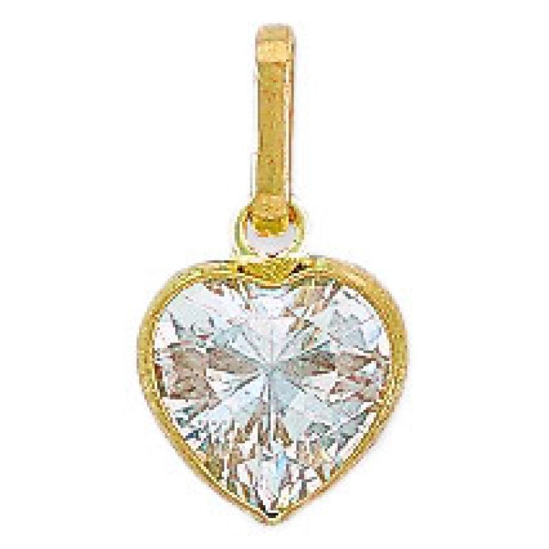 Pendentif Mon Coeur et Ma Première Pierre (or jaune 750°) Berceau magique bijoux