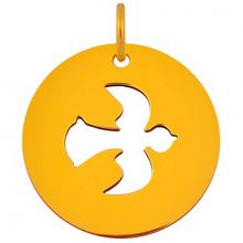 Médaille colombe et anneau (or jaune 18 carats)  par Maison La Couronne