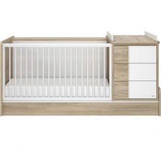 Lit compact évolutif Sacha chêne du bocage sans tiroir (70 x 140 cm)