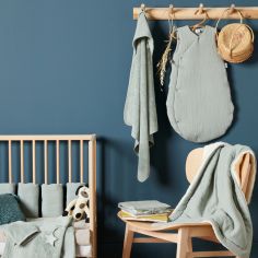 Cape de bain bambou + gant Vert de gris (70 x 70 cm)