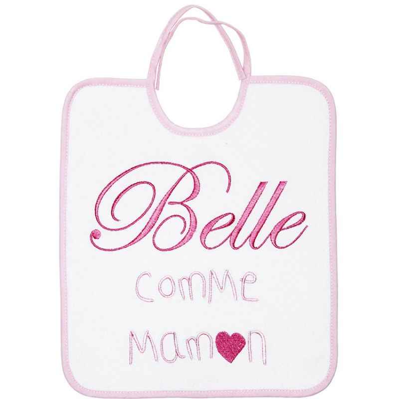 Bavoir à nouer Belle comme maman rose Babycalin