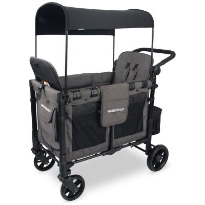 Chariot de transport enfant W2 Elite Charcoal Gray (2 places) Wonderfold