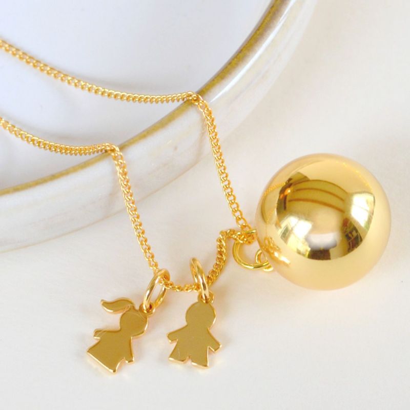 Bola de grossesse Gri-Gri Jumeaux chaîne (or jaune 18 carats) Pleine Lune Produit 1