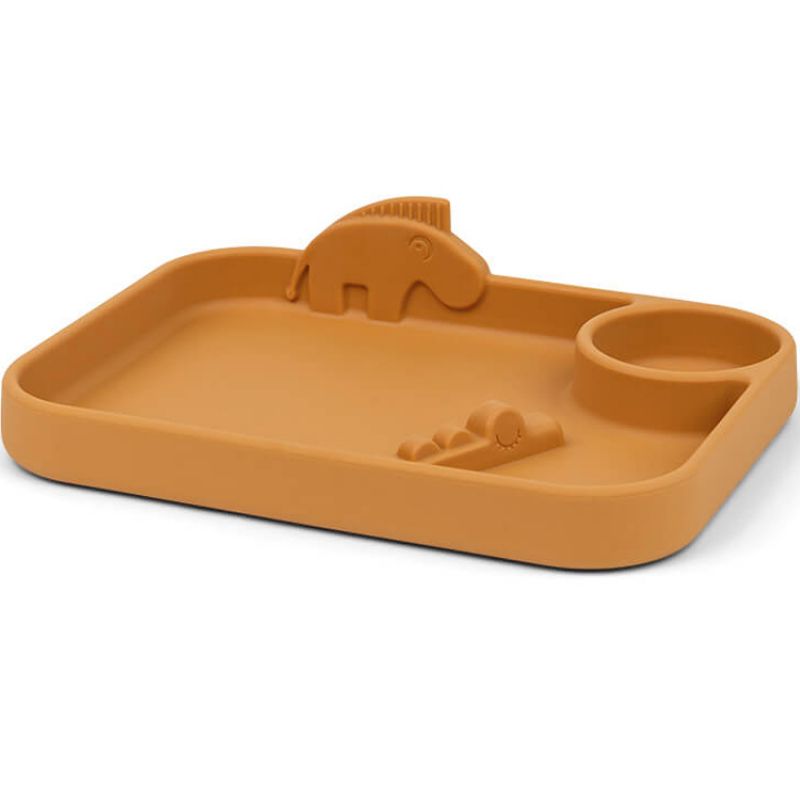 Assiette à compartiments Peekaboo Deer friends moutarde Done by Deer