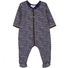 Pyjama chaud bleu marine à rayures (3 mois : 60 cm)  par Absorba