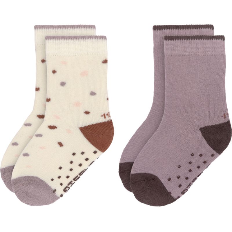 Lot de 2 paires de chaussettes bébé en coton bio Tiny Farmer lilas (pointure 19-22) Lässig