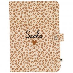 Protège carnet de santé Gaze Léopard (personnalisable) - Atelier Wagram