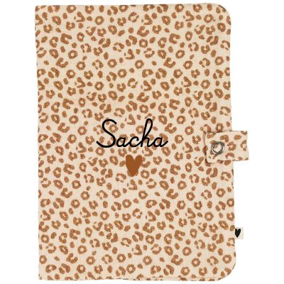Protège carnet de santé Gaze Léopard (personnalisable) Atelier Wagram