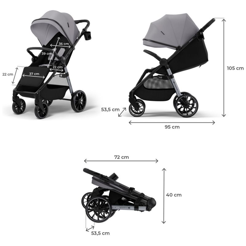 Poussette Grande 2 Moonlight Grey Kinderkraft Produit 7