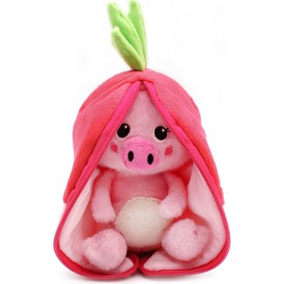 Peluche Les Flipetz Piglet le cochon/radis Les Déglingos