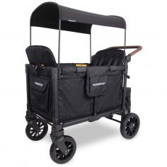 Chariot de transport enfant W4 Luxe Pro Jet Black (4 places) - Wonderfold