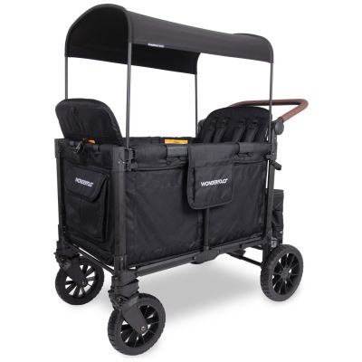 Chariot de transport enfant W4 Luxe Pro Jet Black (4 places) Wonderfold