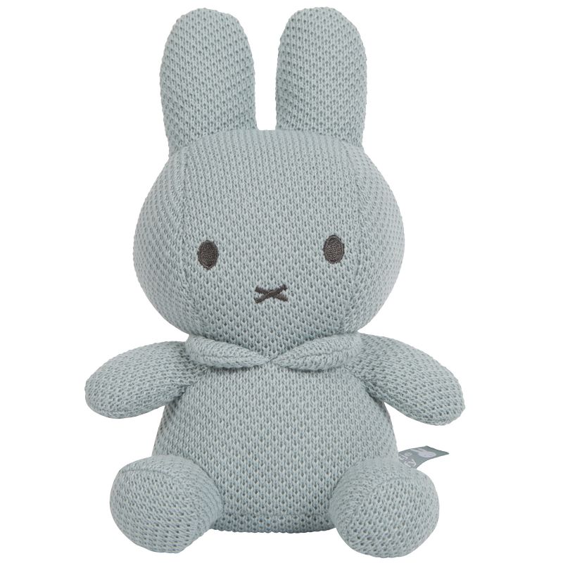 Hochet peluche en tricot Miffy vert amande (20 cm) Pioupiou et Merveilles