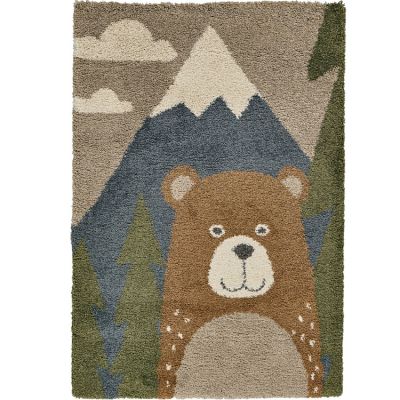 Tapis rectangulaire Petit ours dans la forêt (120 x 170 cm)