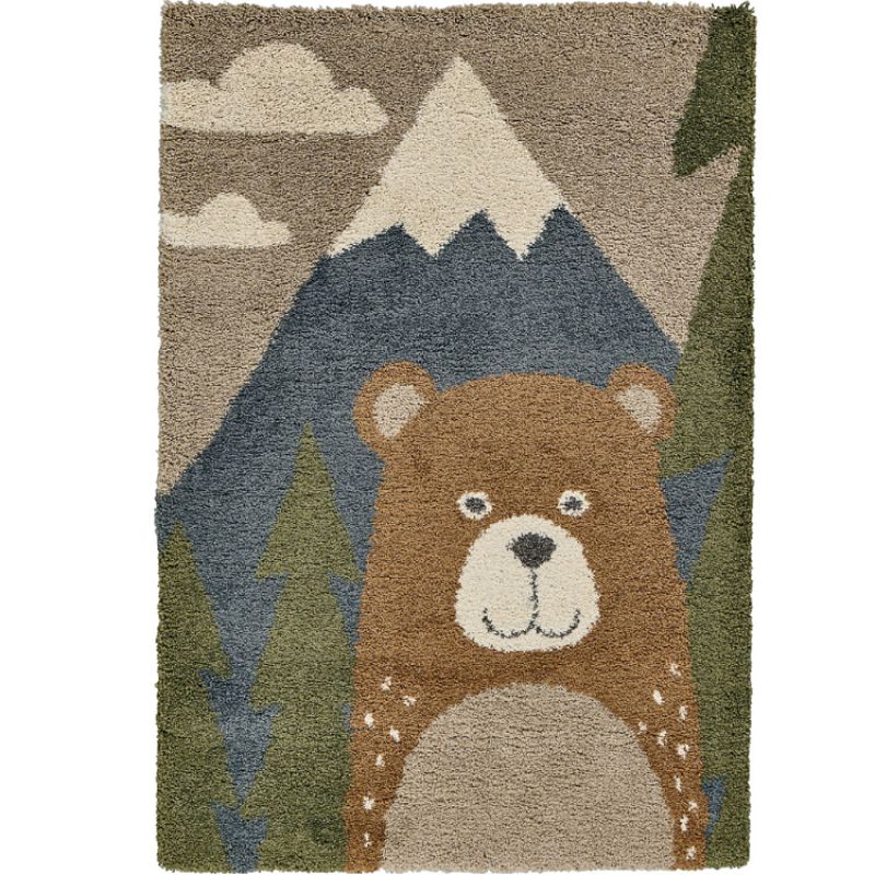 Tapis rectangulaire Petit ours dans la forêt (120 x 170 cm) AFKliving
