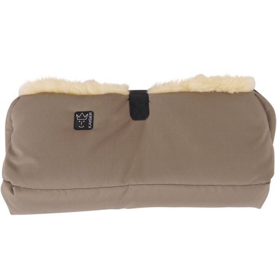 Protège mains en peau d'agneau Big double taupe Kaiser