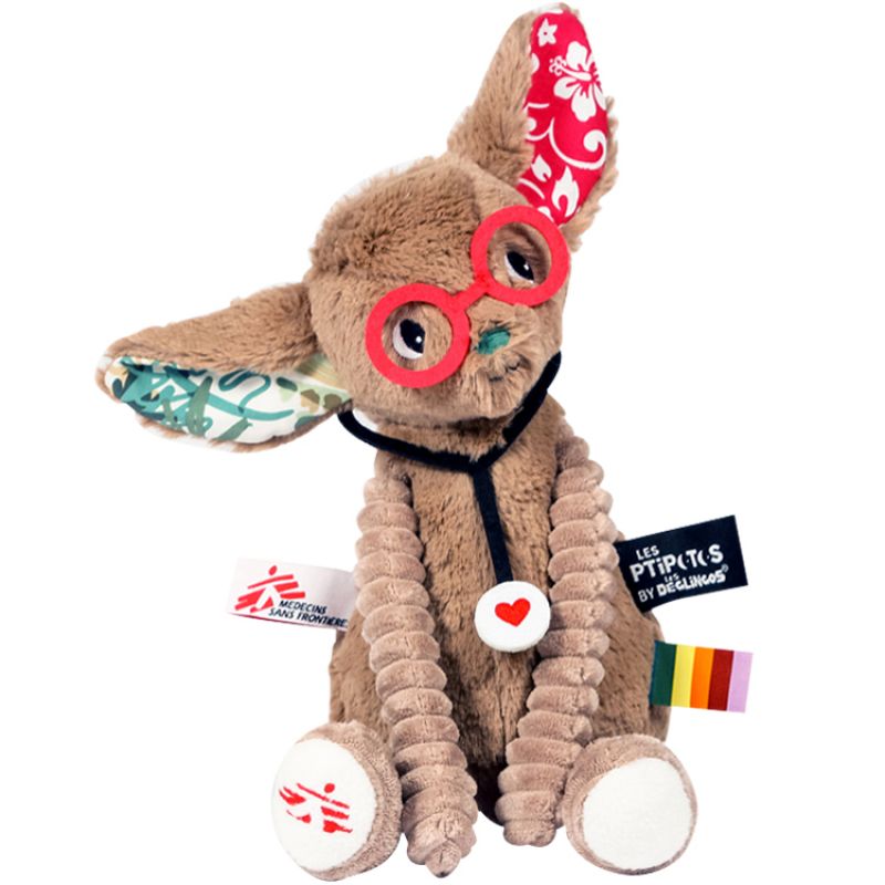 Peluche Tamalou le Fennec pour Médecins Sans Frontières (22 cm) Les Déglingos