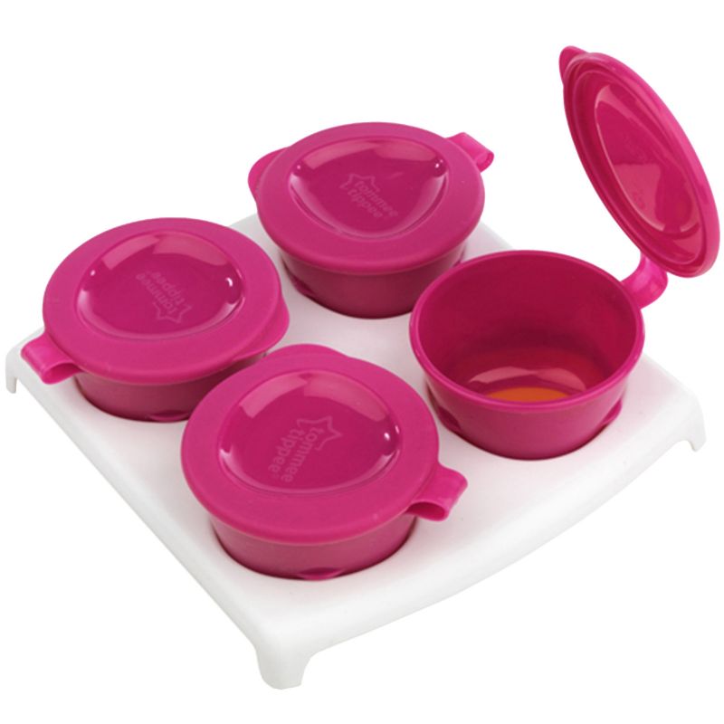 Lot de 4 pots de congélation avec plateau fuschia (60 ml) Tommee Tippee