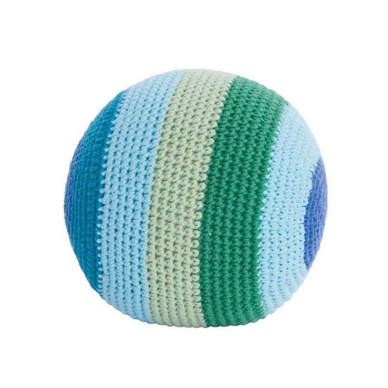 Hochet crochet balle bleue 