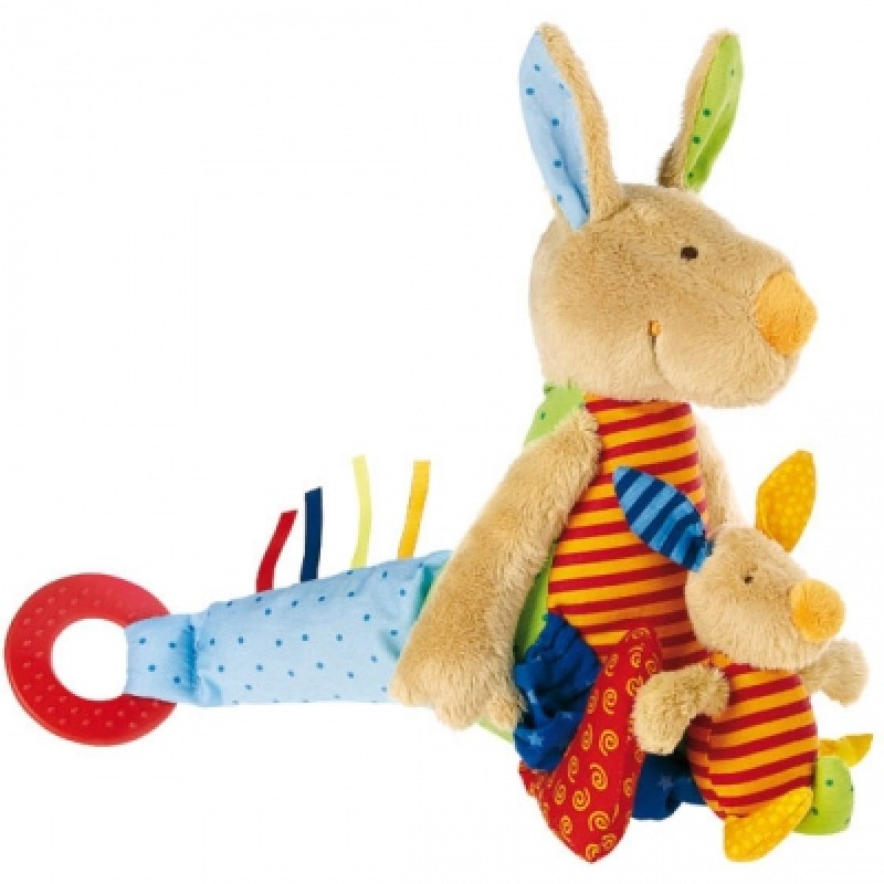 Peluche kangourou d'activités et anneau de dentition Sigikid