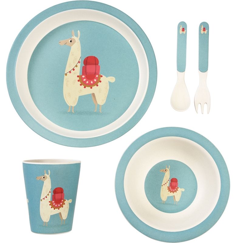Coffret repas en bambou Dolly le lama (5 pièces) REX