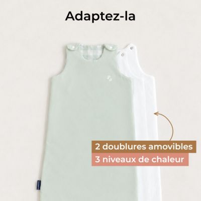 Gigoteuse réversible 4 saisons vichy verte (18-36 mois)